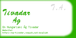 tivadar ag business card