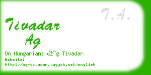 tivadar ag business card